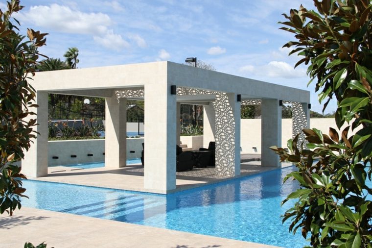 gazebo abri terrasse jardin moderne piscines design