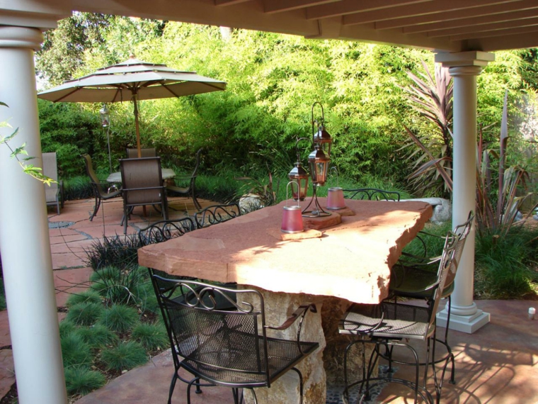 aménagement jardins terrasse design deco tables modernes