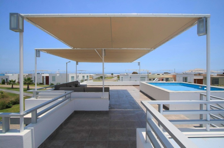 jardin toit moderne carrelages piscines pergola