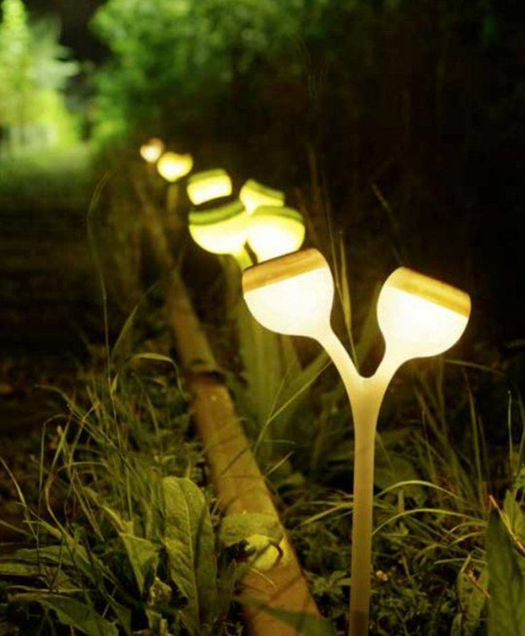 idée jardin éclairage luminaire originale 