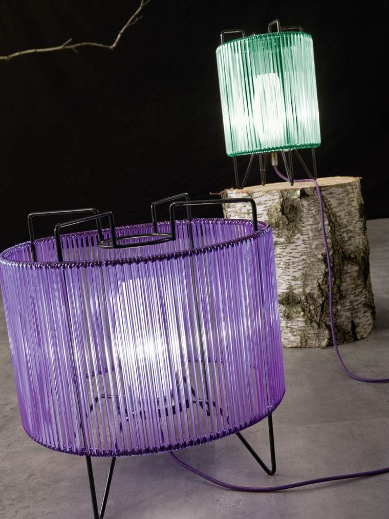 lampe extérieure idée design violet vert pvc 