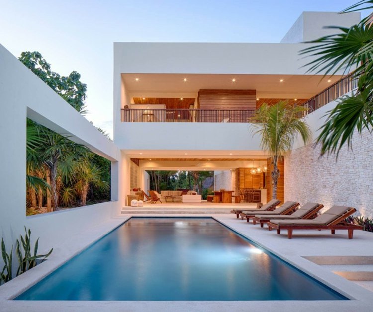 maison design terrasse exterieure piscine