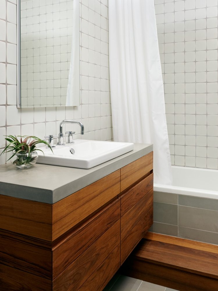 salle de bain decoration minimaliste meubles bois