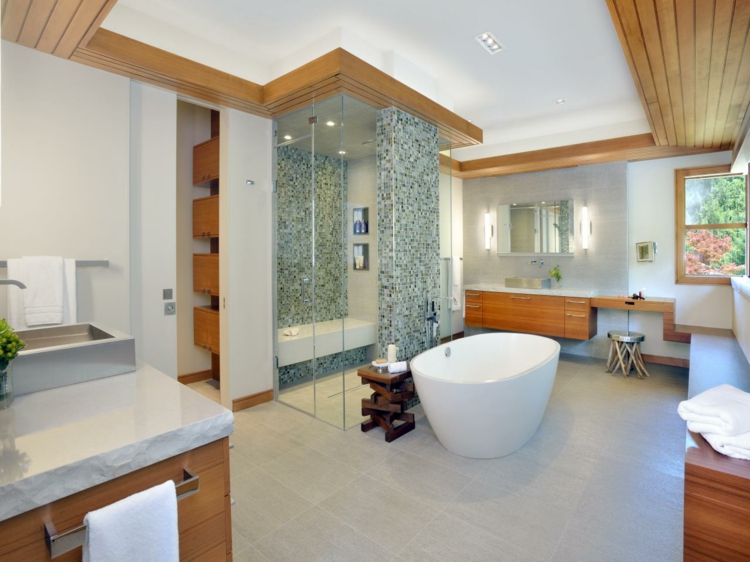 salle de bain zen mobilier bois