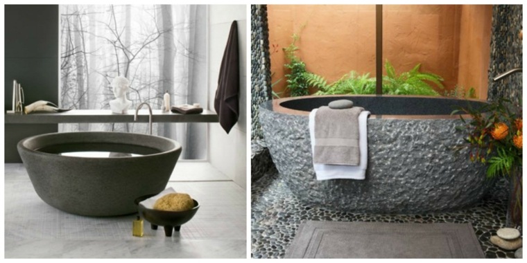 pierre baignoire idée salle de bain moderne aménagement design