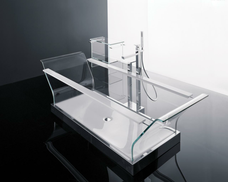 baignoires ilot transparentes images salles de bains modernes