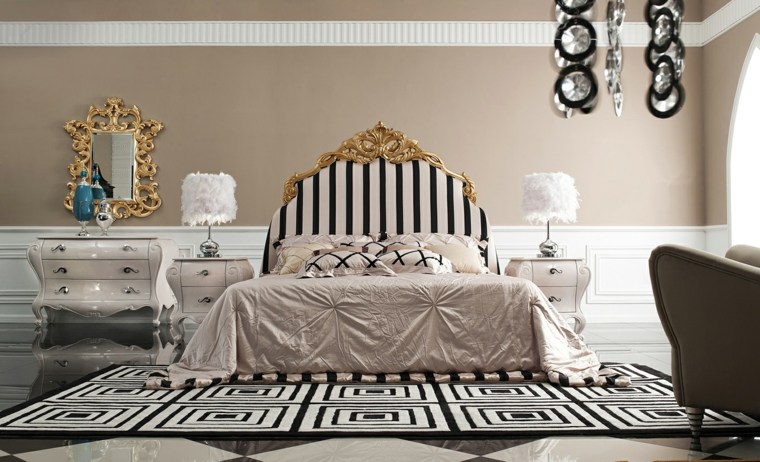 chambres noire blanc meubles baroques
