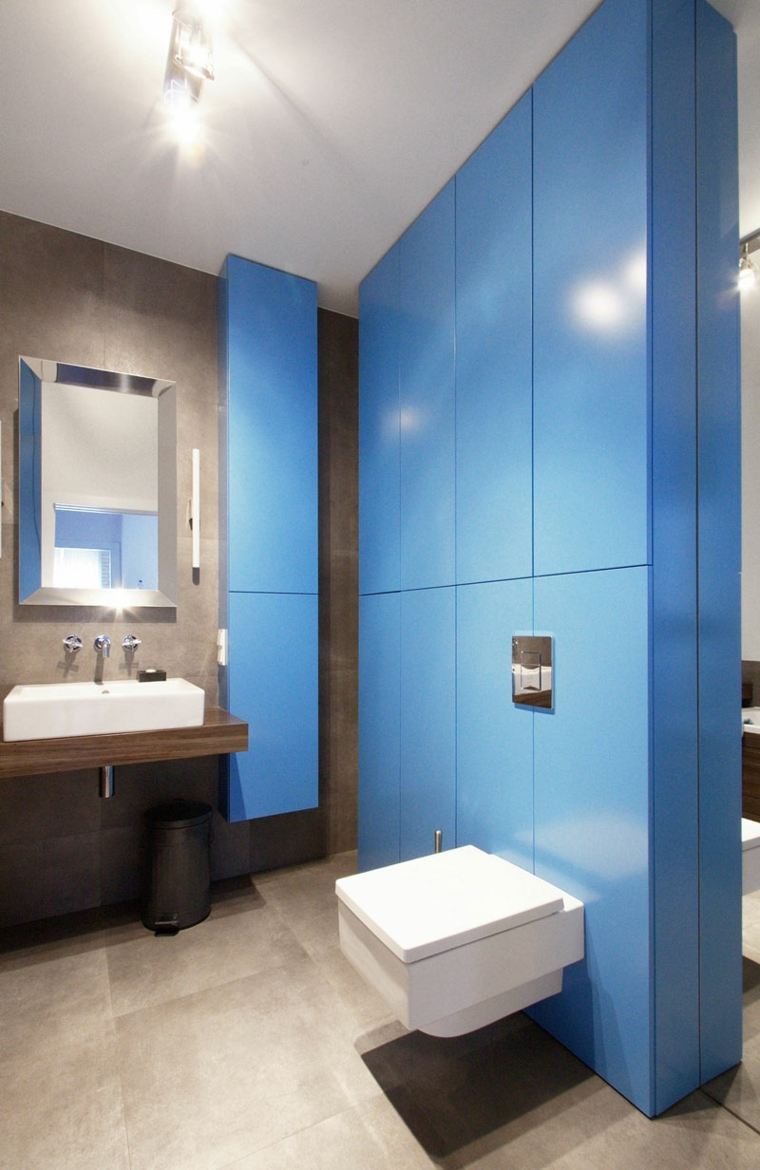 aménagement toilette et salle de bains bleu