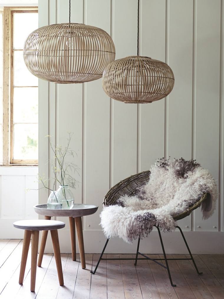 decor scandinave lampes suspendues en bois