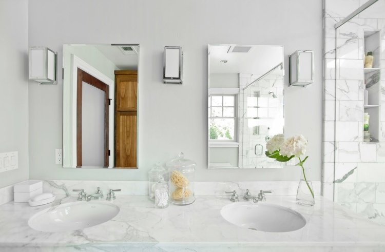 decoration salle de bain blanche