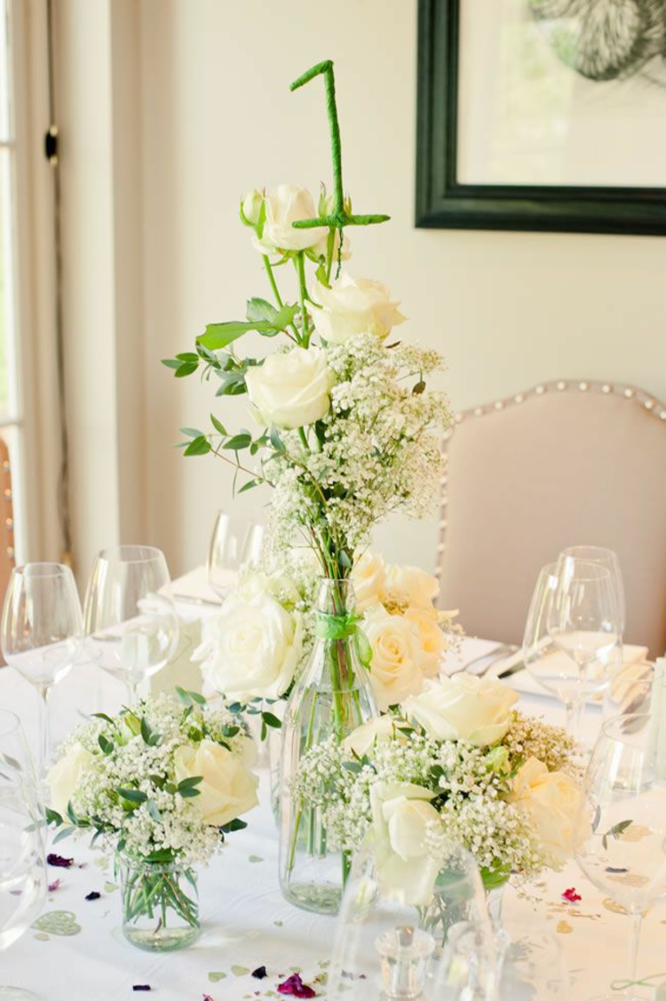 décoration salle de mariage fleurs fraiches