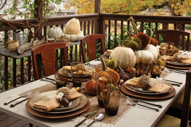 decoration table automne legumes