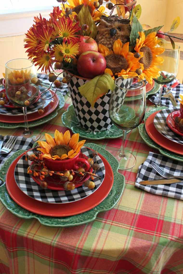 idée décoration table palette de couleurs automne