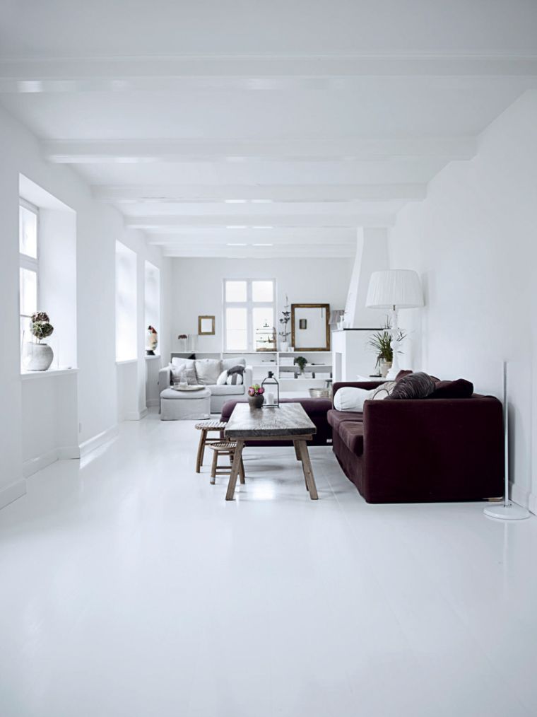 meuble salon moderne murs blancs