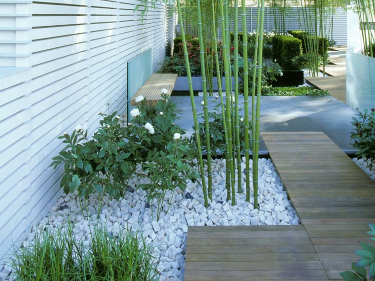 jardins modernes gravier terrasses design