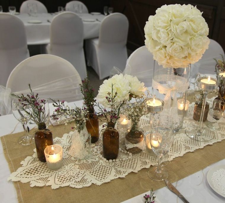 mariage rustique idees decoration centres de table