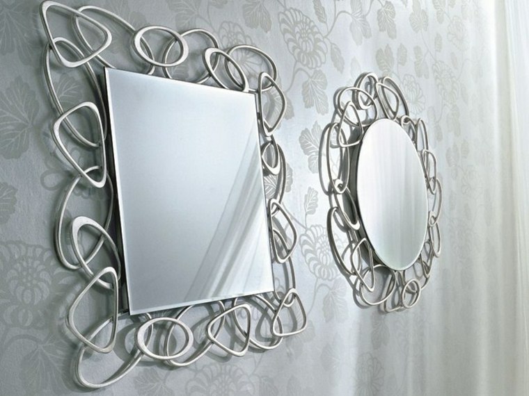 miroir design idée mur cadre rond rectangulaire design 