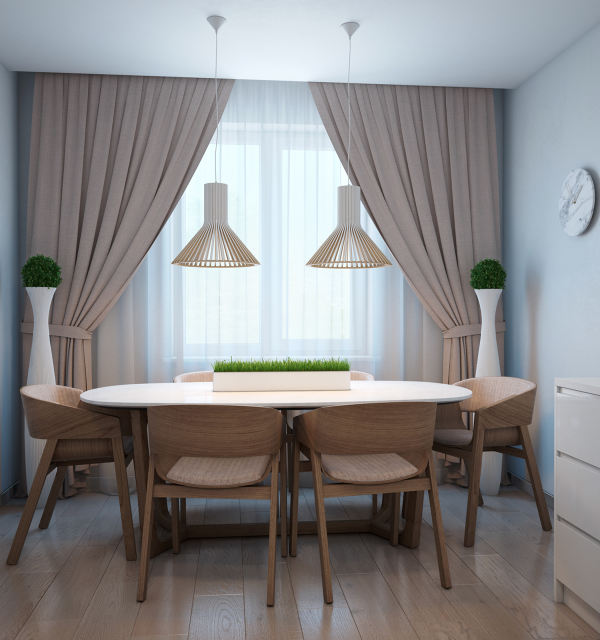 salles à manger table en bois design chaise coussins luminaire suspendu plantes