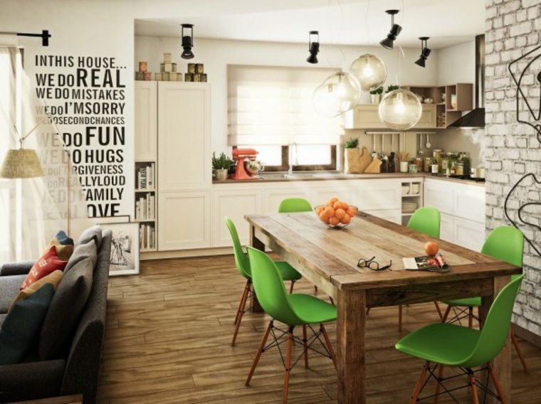 salle à manger contemporaine idée déco design table en bois chaise