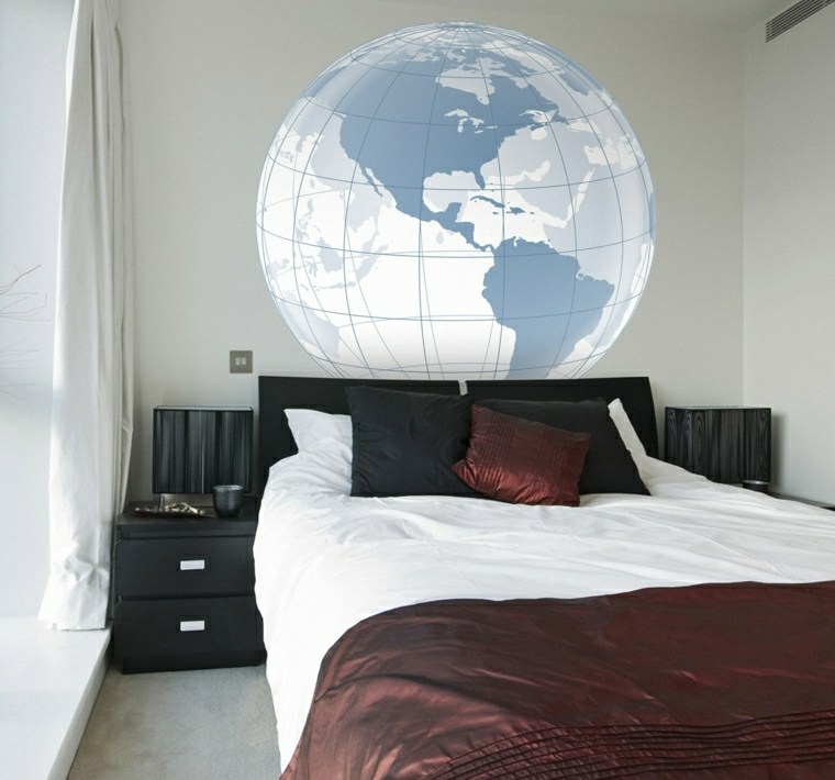 globe terrestre idée dessin mural chambre à coucher 
