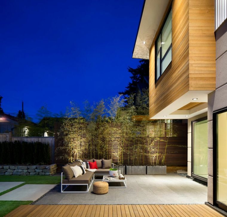 jardins design moderne brises vue bois