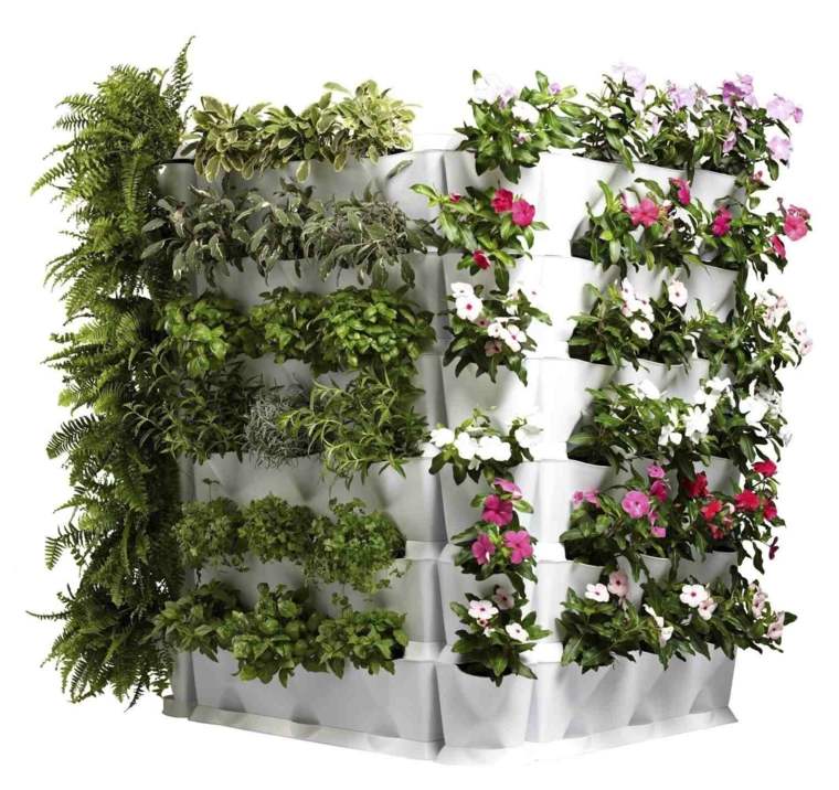 jardin vertical fleurs aromatique idée aménagement 