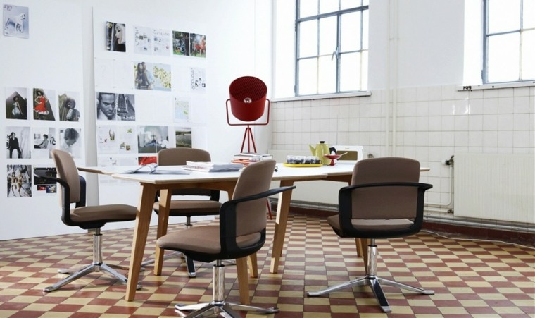 déco scandinave design moderne idée fauteuil marron carrelage 