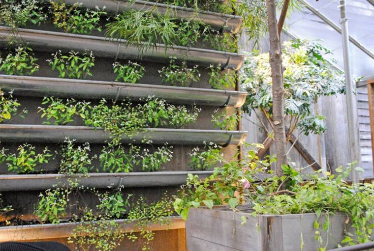 jardin vertical idée original pot de fleurs plantes moderne