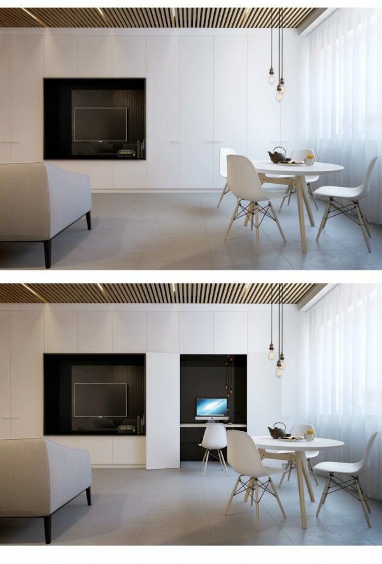 décoration salon moderne idée appart canapé design luminaire suspension