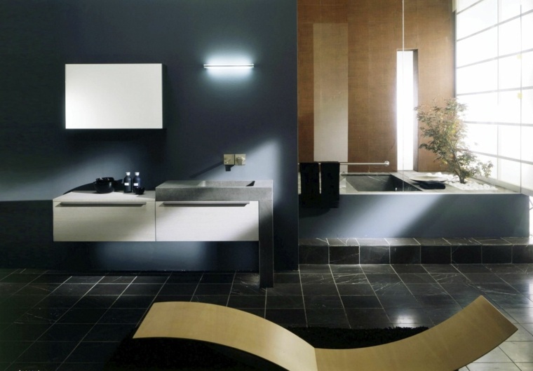 salle de bain moderne design noir déco idée 