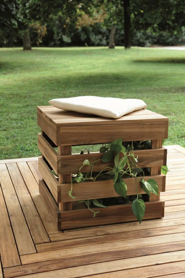 table basse bois coussin idée plante bricolage pas cher