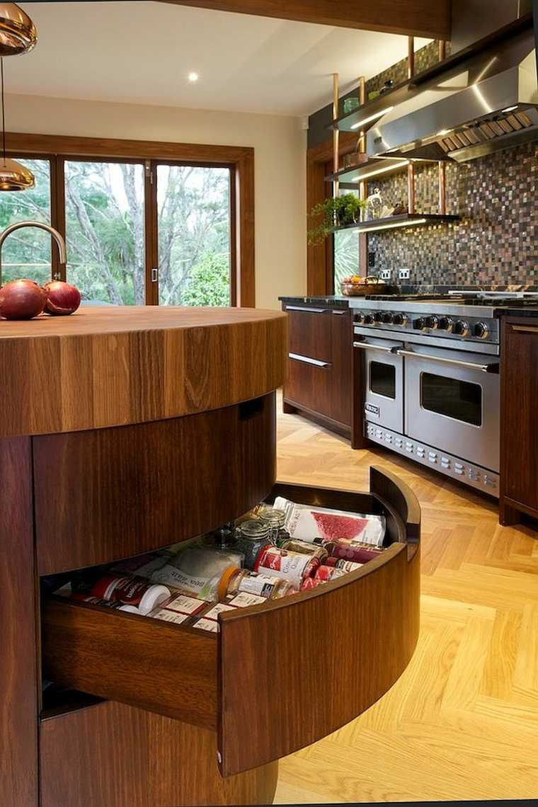 cuisine tiroir bois design idée rangement pratique 