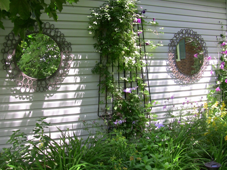 amenagement exterieur jardin miroirs