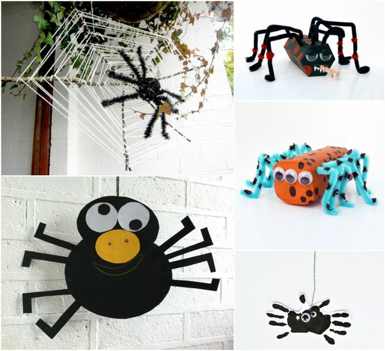 halloween idée décoration araignée en carton idée brico enfant 