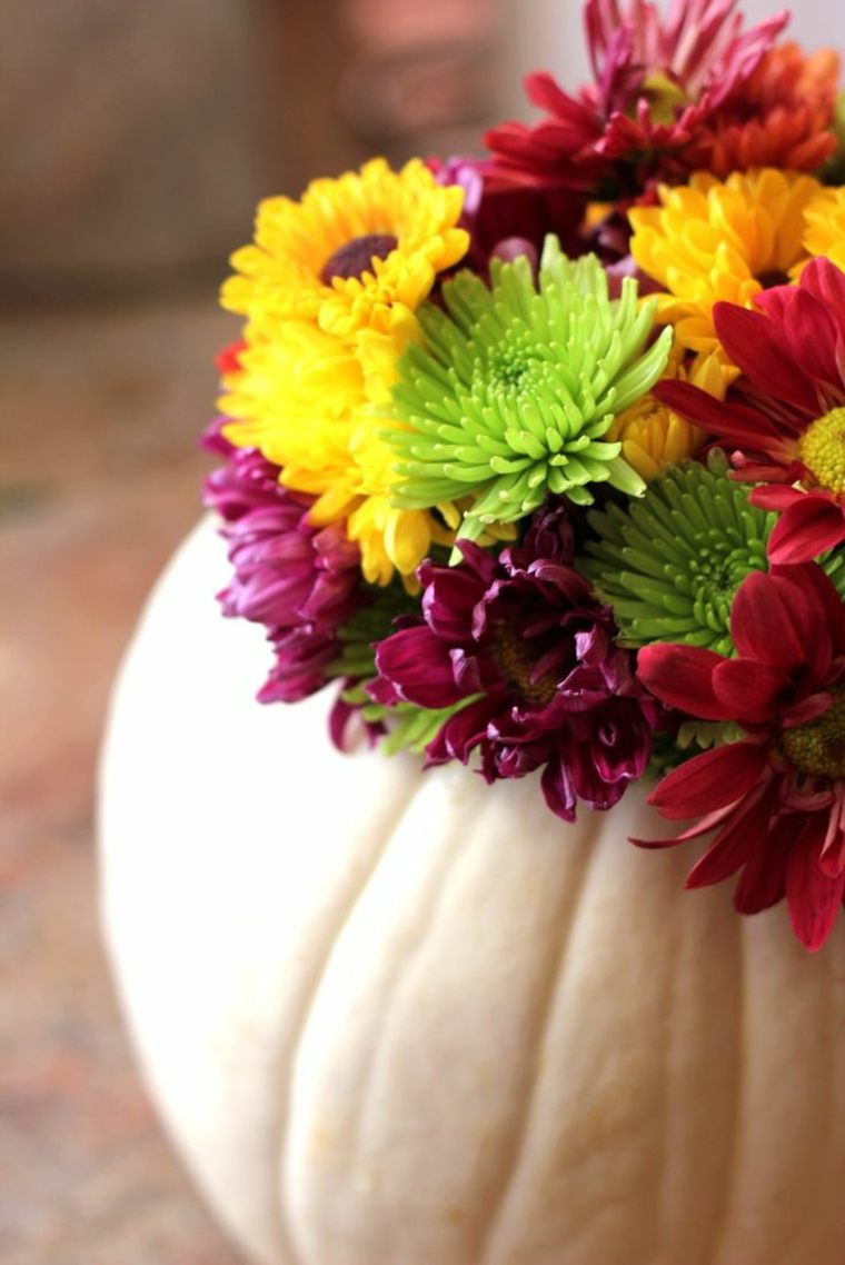 citrouille halloween décoration idée vase fleurs originale 