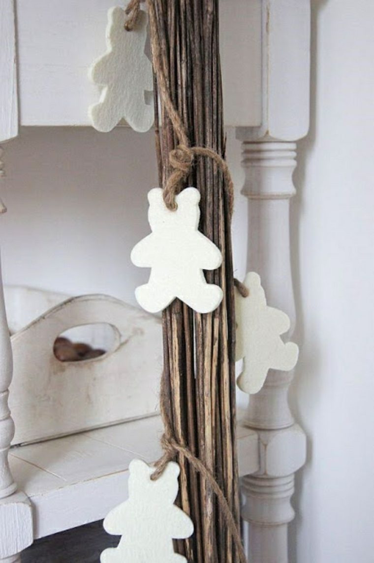 décoration de noël à fabriquer petits ourson blancs carton