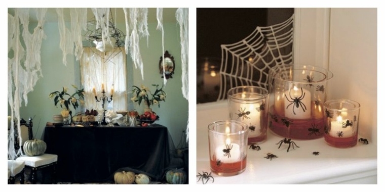déco intérieur maison halloween idée toile d'araignée originale