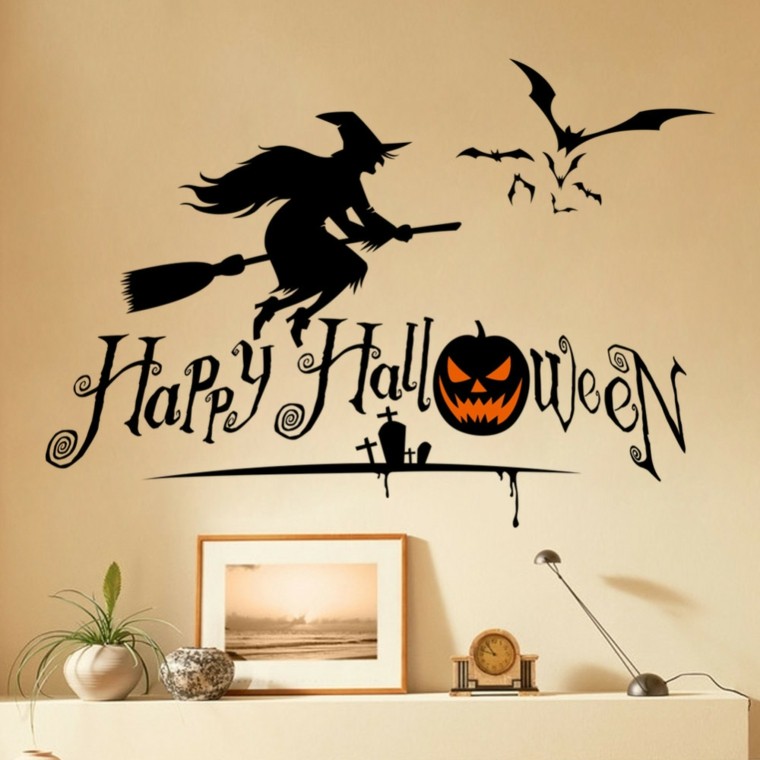 décoration murale halloween sticker maison intérieur idée 