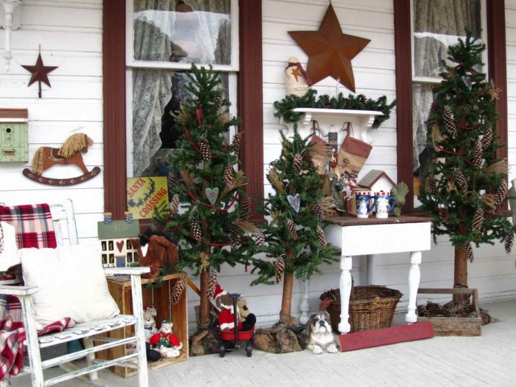décoration de Noël extérieur veranda