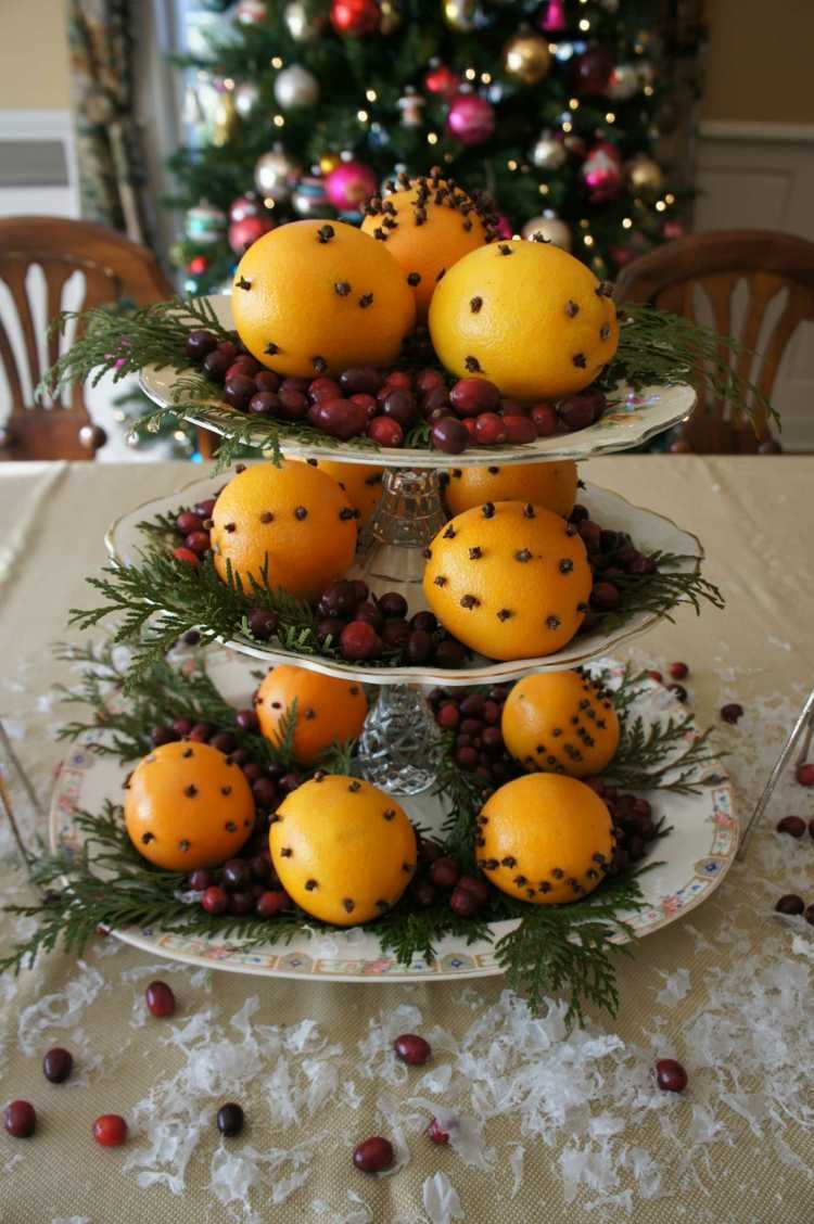 décoration de table de Noël à faire soi-même oranges