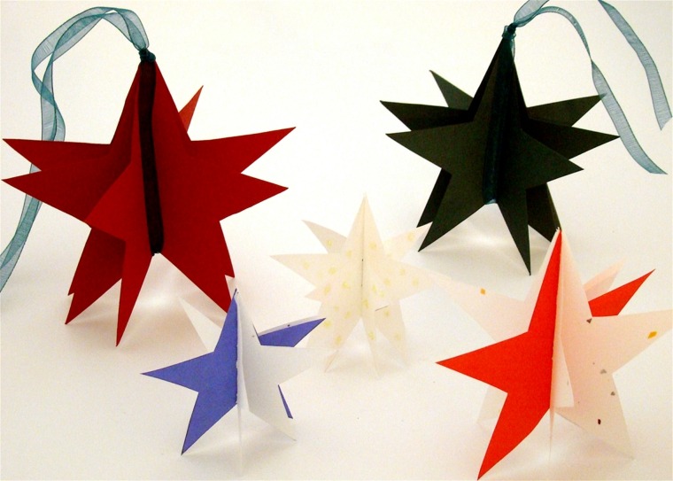 décoration papier noël étoile idée déco de sapin 