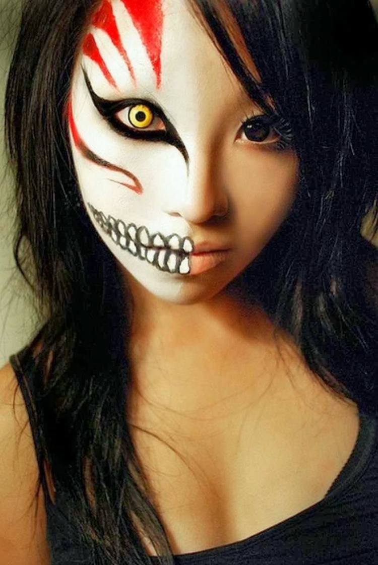 maquillage femme Halloween zombie moderne