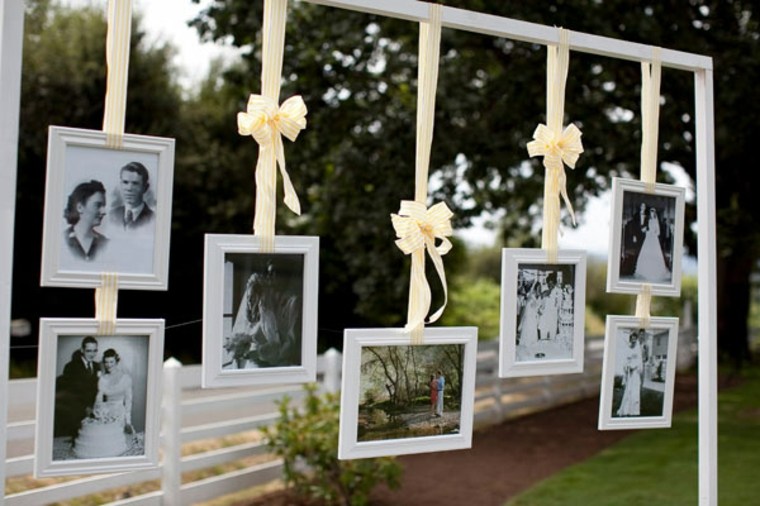 décoration mariage photo suspension idée originale 
