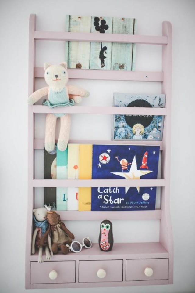 chambre pour enfant design fille meuble rangement livre design bois