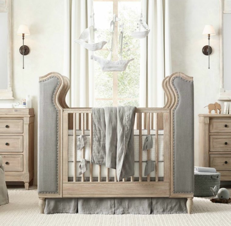 meuble design lit bois déco suspension idée chambre bébé tapis de sol 