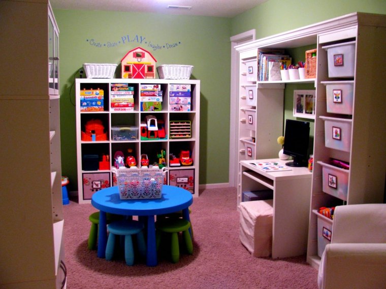 salle jeux enfant idée rangement aménagement jouets