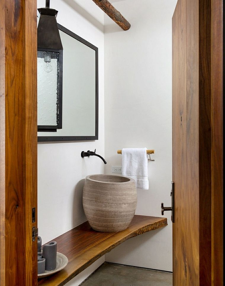 salle de bain rustique design original