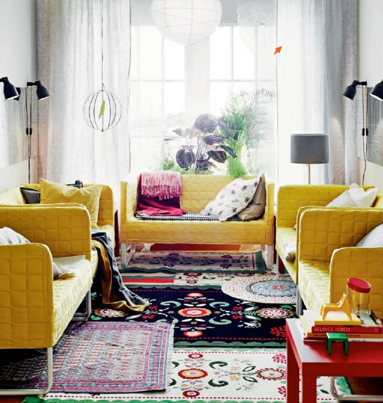 salon décoration moderne tapis originaux