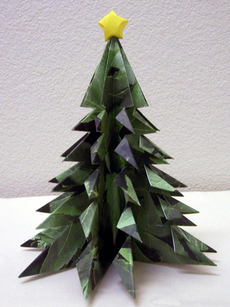 déco sapin origami papier idée originale décoration noël enfant