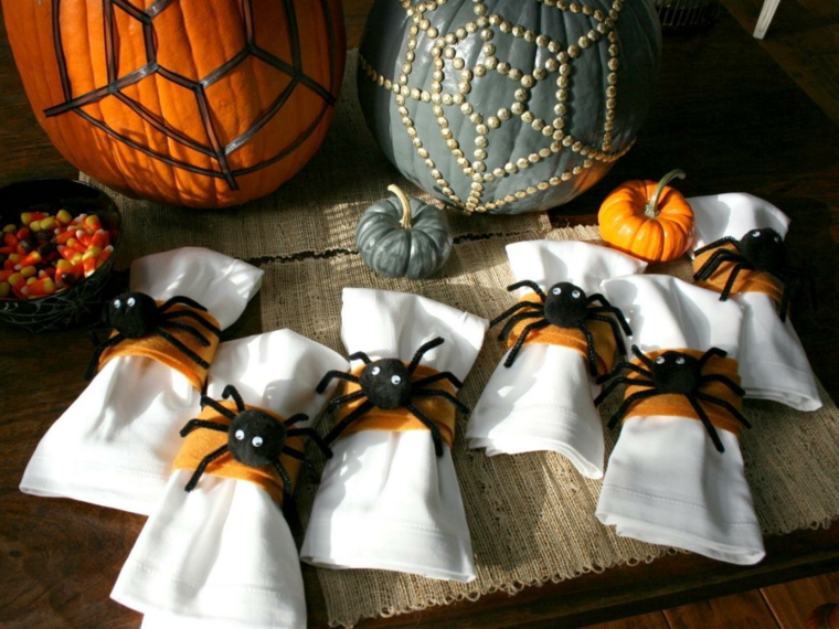 araigné idée décoration halloween à fabriquer potirons 